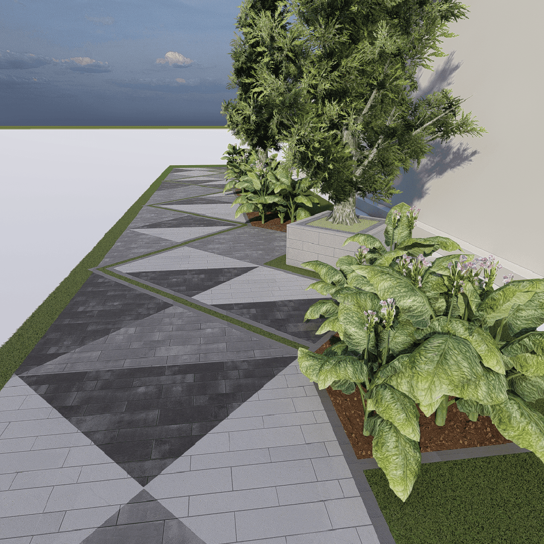 Walkway Garden 0332 - Width 3.57 m