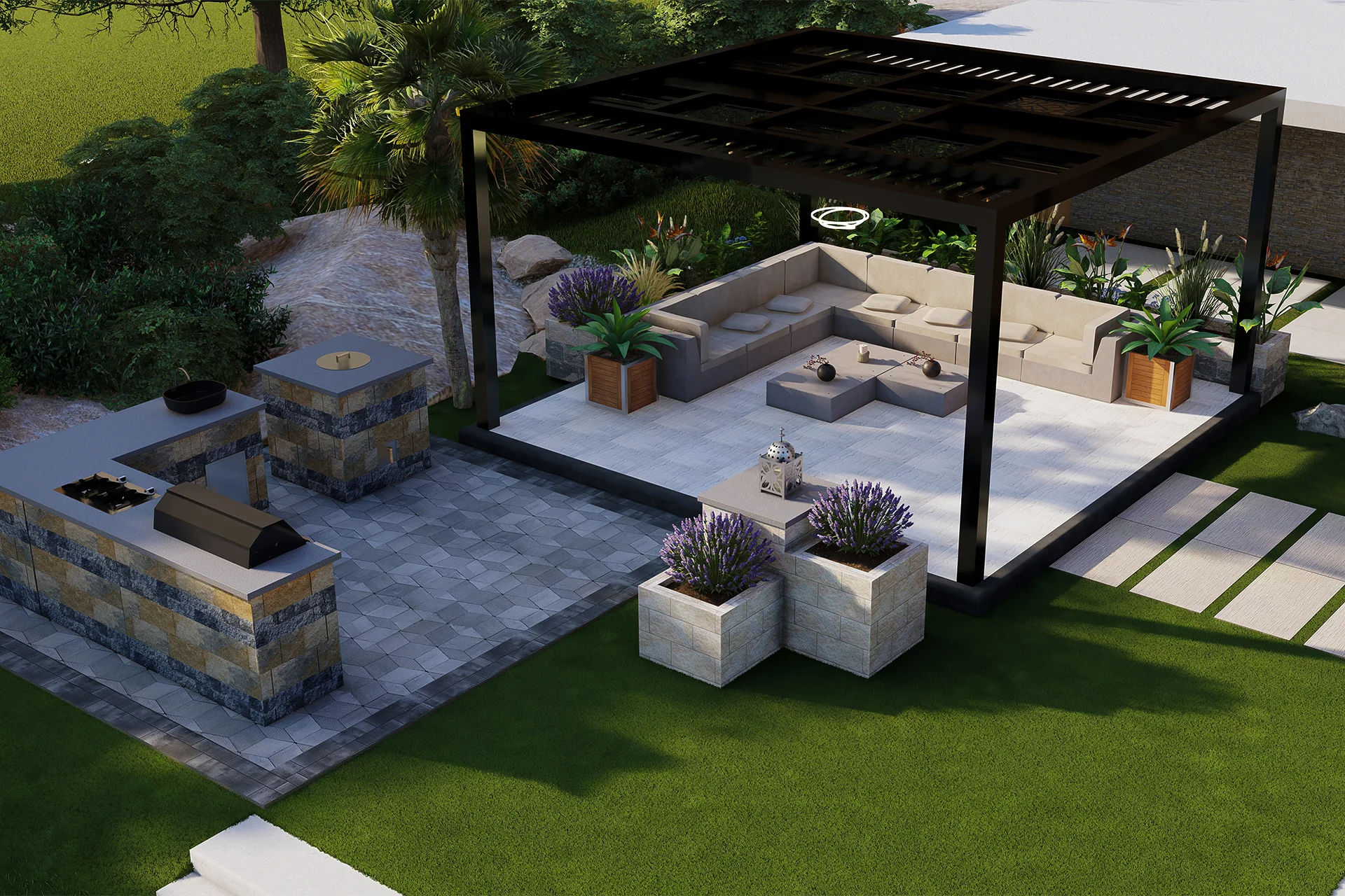 Outdoor Seating Area in Dubai Landscape Designs